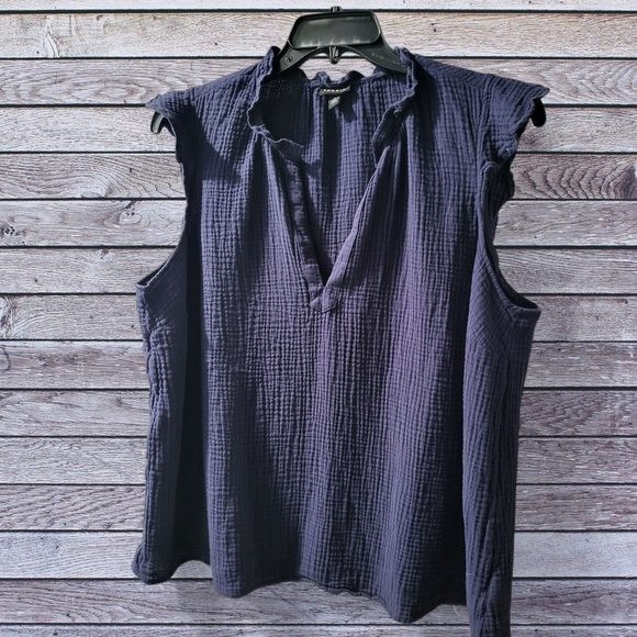 Torrid Curve Tops - Torrid Elegant Sleeveless Navy Blouse